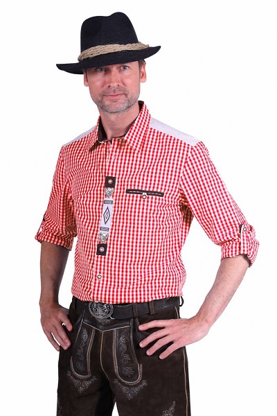 verkoop - attributen - Tirol-Oktoberfest - Tirolerhemd Hans rood
